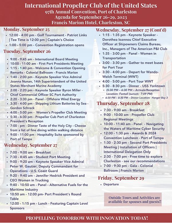 International Propeller Club Convention Propeller Club Of Charleston